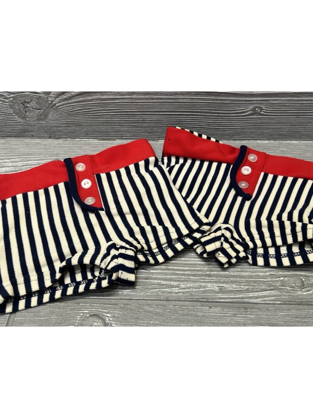 Vintage 1960s Handmade Little Boys Toddler Swimsuit Trunks Lot of 2 Retro 8”x7”